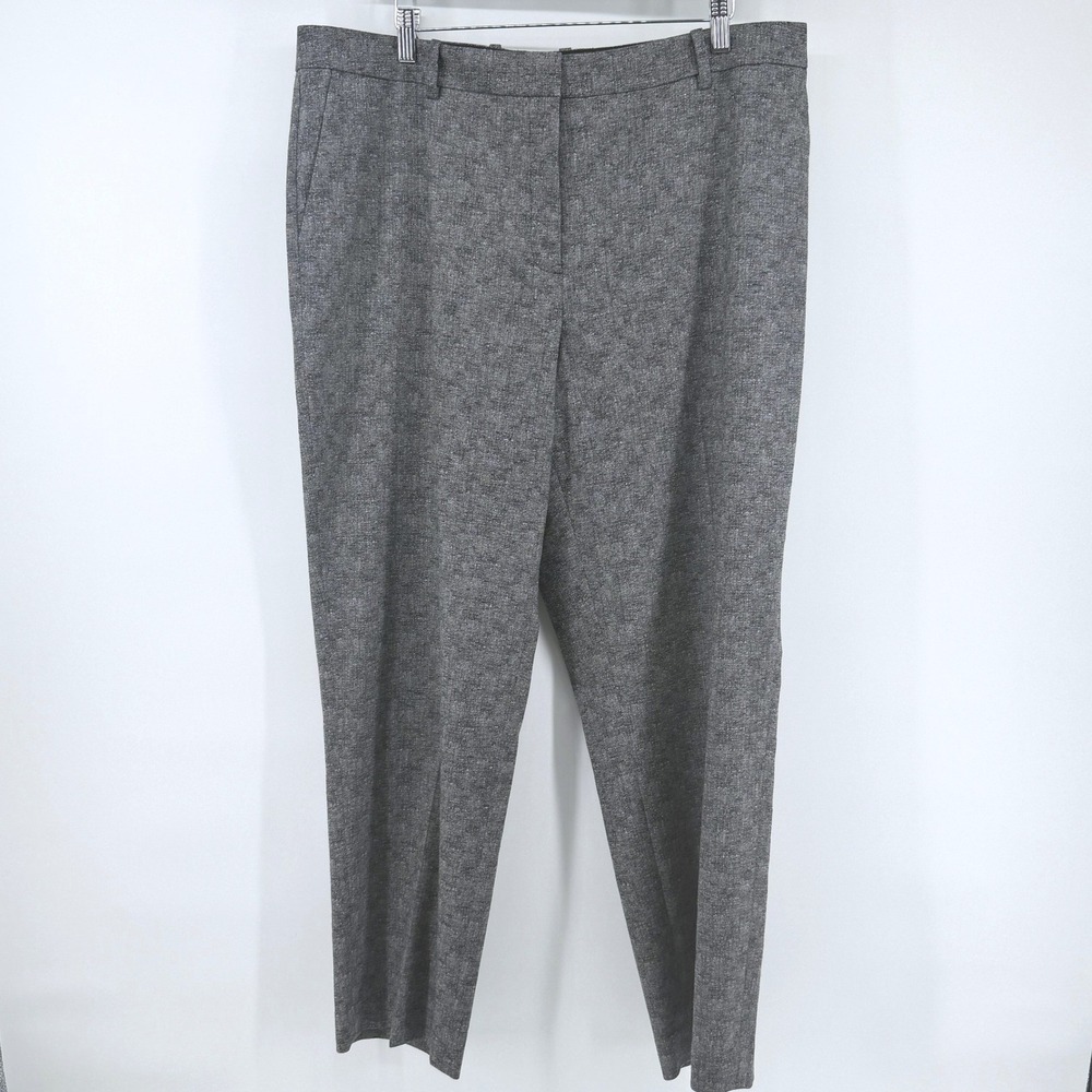 Lafayette 148 Pants Clinton Stretch Wool 16 Gray Womens Trousers Workwear Luxury